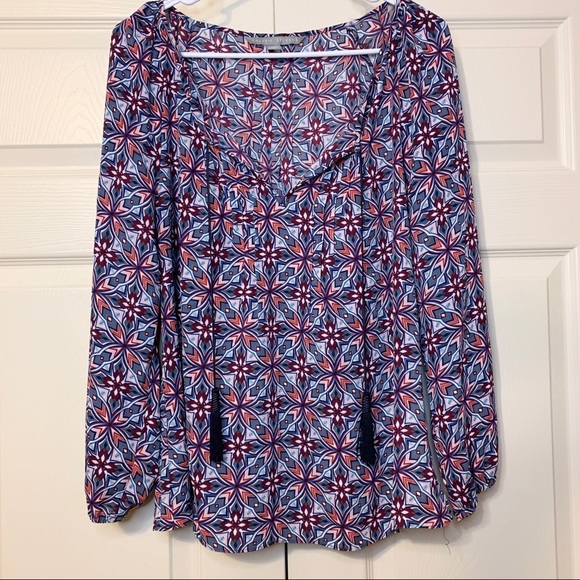 Valerie Stevens geometric boho print top - Picture 1 of 6